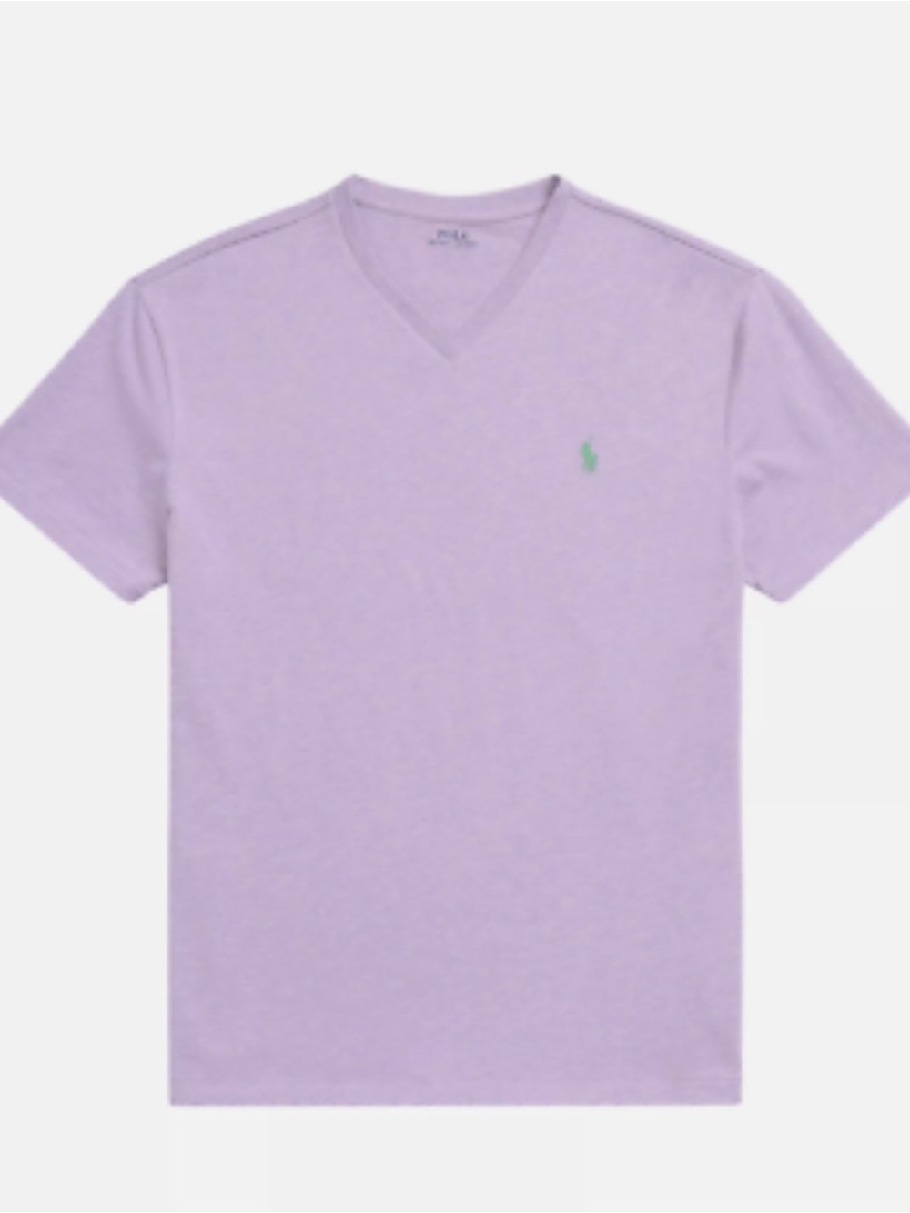 Polo by Ralph Lauren Lavender V-Neck Tee with Green Logo